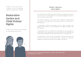 Leaflet: Restorative Justice and Child Victims’ Rights